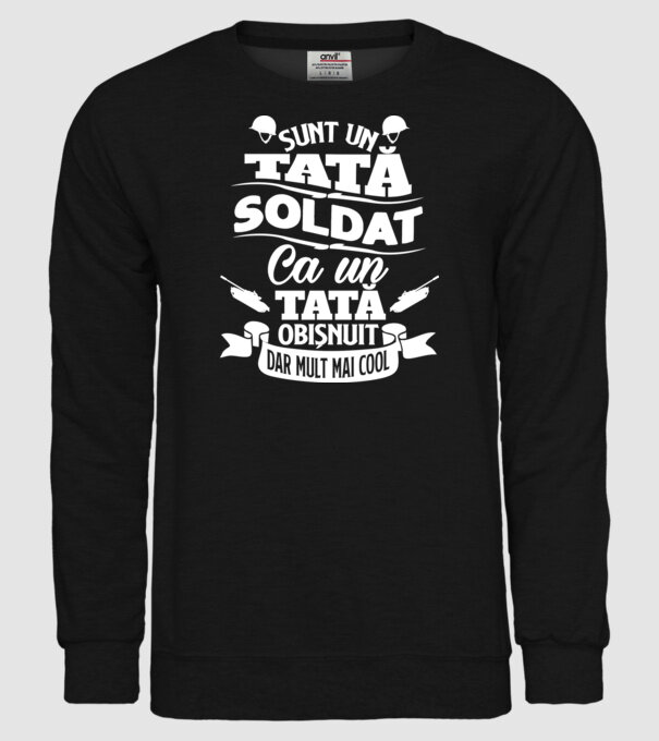 Sunt_un tată soldat model negru pe tricou