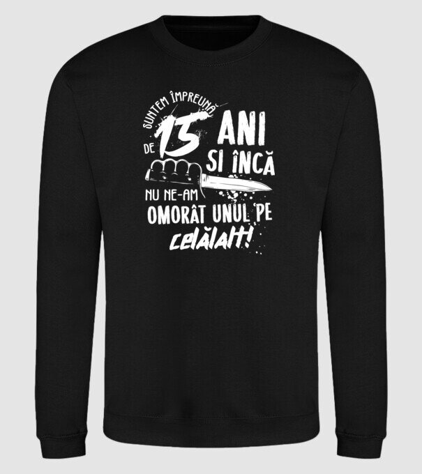 Suntem împreună de 15 ani model negru pe tricou