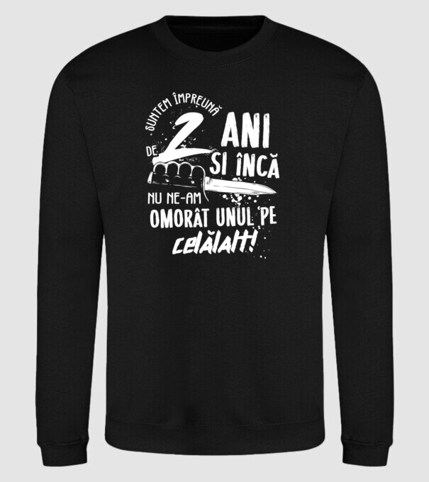 Suntem împreună de 2 ani model negru pe tricou