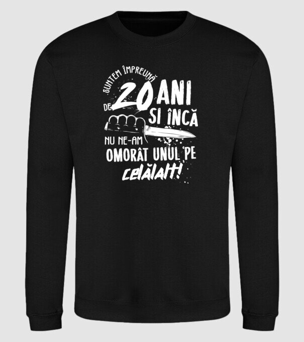 Suntem împreună de 20 ani model negru pe tricou