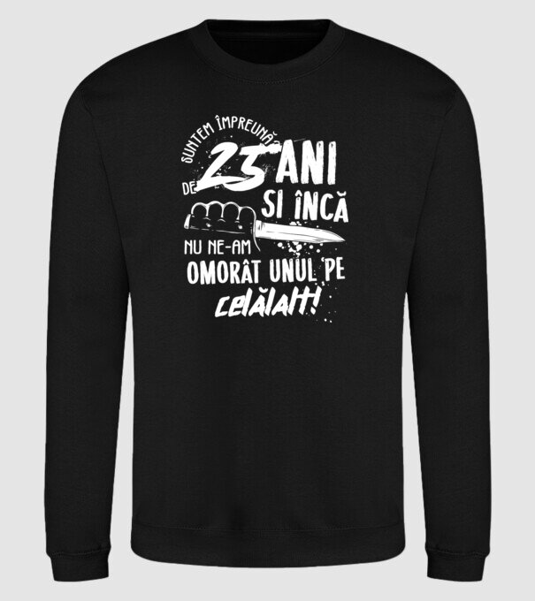 Suntem împreună de 25 ani model negru pe tricou