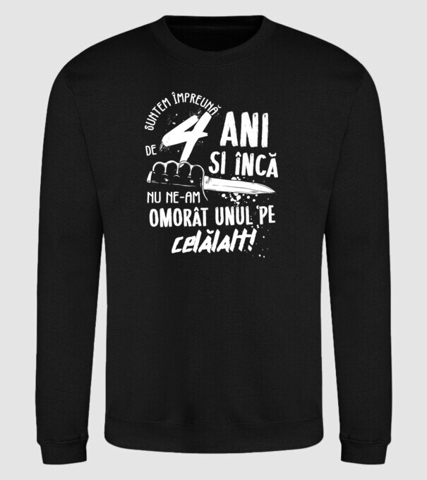 Suntem împreună de 4 ani model negru pe tricou