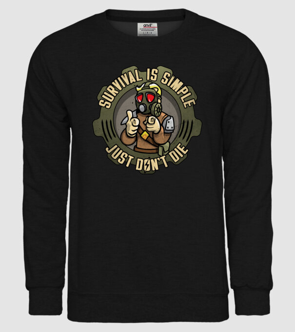 Survival model negru pe tricou