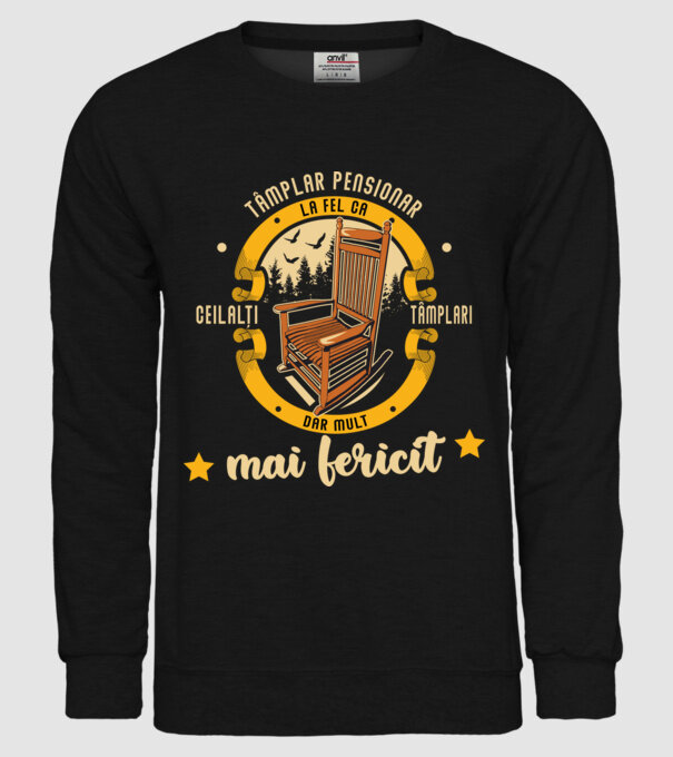 TÂMPLAR pensionar - la fel ca ceilalți tâmplari, dar mult mai fericit model negru pe tricou