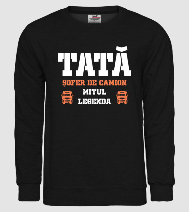 tată, șofer de camion, mitul, legenda model negru pe tricou