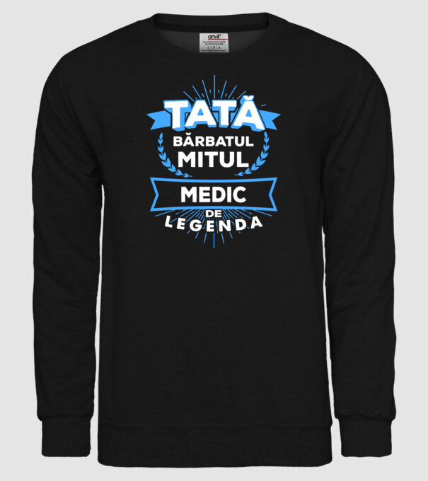 Tată - bărbatul, mitul, medic de legendă model negru pe tricou