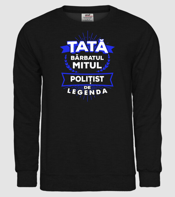 Tată - bărbatul, mitul, polițist de legendă model negru pe tricou