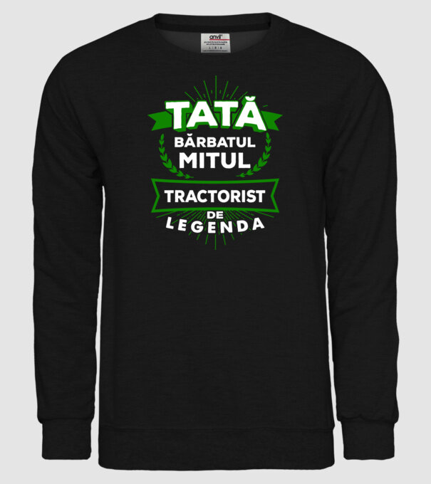 Tată - bărbatul, mitul, tractorist de legendă model negru pe tricou