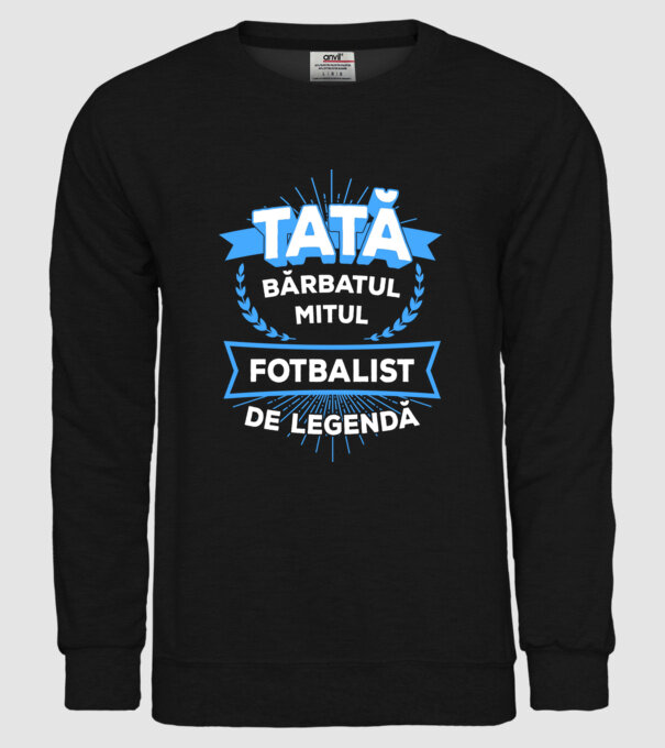 TATĂ - bărbatul, mitul, fotbalist de legendă model negru pe tricou