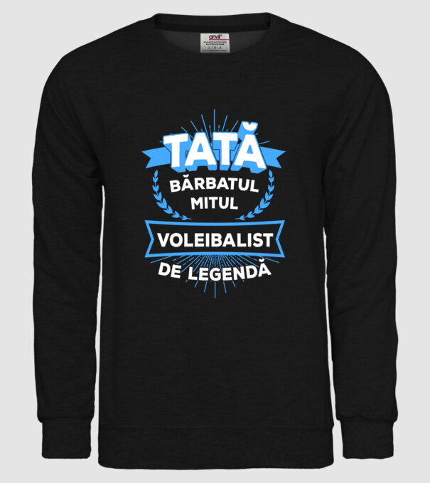 TATĂ - bărbatul, mitul, voleibalist de legendă model negru pe tricou