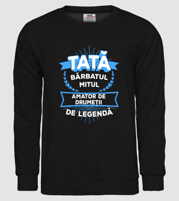 TATĂ - bărbatul, mitul, amator de drumeții de legendă model negru pe tricou