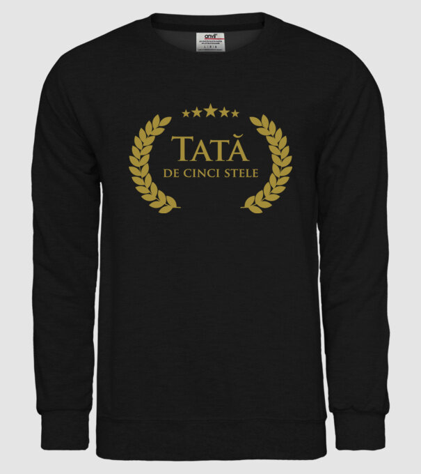 Tată de cinci stele model negru pe tricou