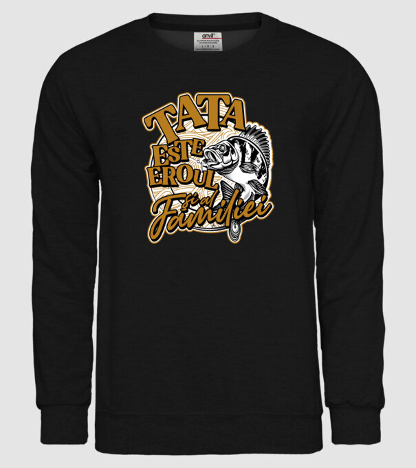 Tata este eroul apelor și al familiei model negru pe tricou