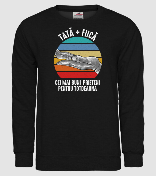 Tată - fiică Cei mai buni prieteni pentru totdeauna model negru pe tricou