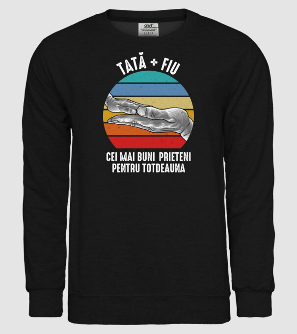 Tată - fiu - Cei mai buni prieteni pentru totdeauna model negru pe tricou