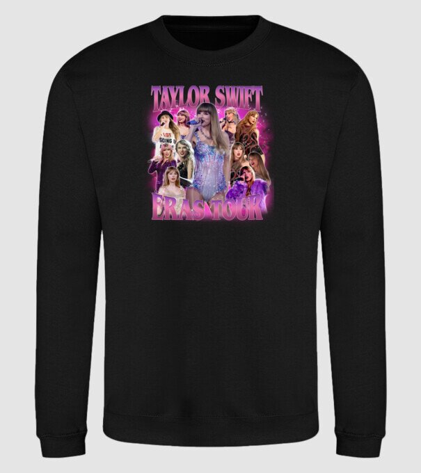 Taylor Swift ERAS bootleg 01 model negru pe tricou
