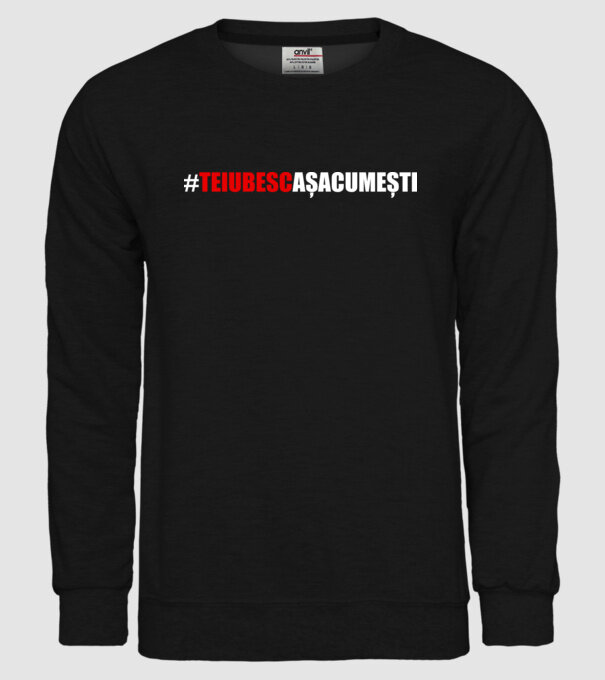Te iubesc așa cum ești model negru pe tricou