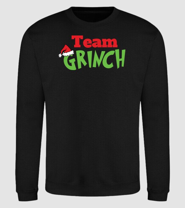 Team Grinch model negru pe tricou