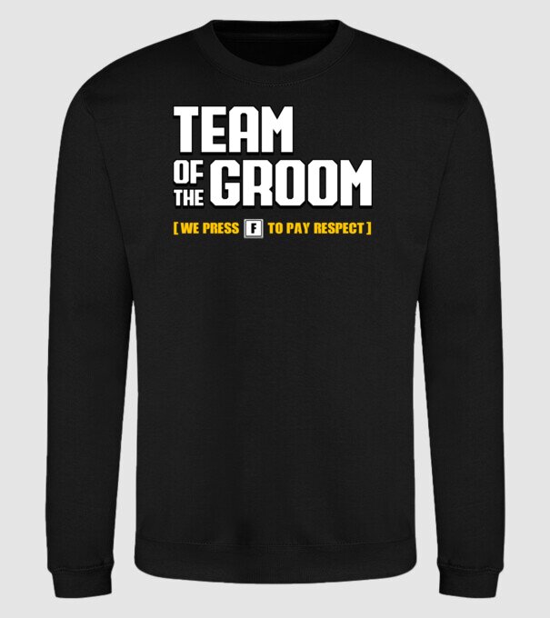 Team of the Groom model negru pe tricou