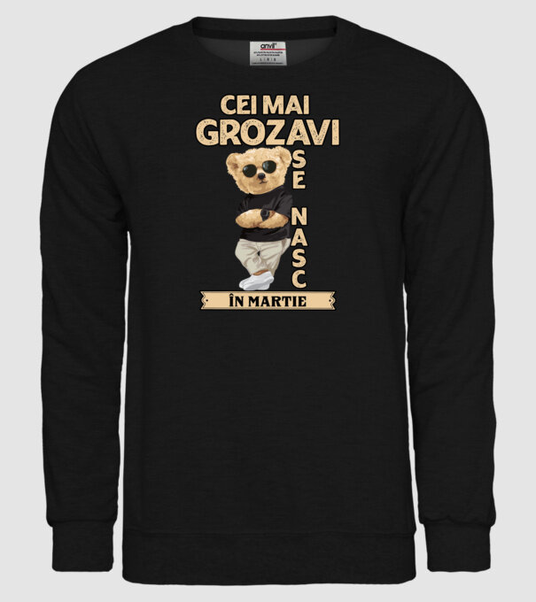 Teddy cel cool Martie model negru pe tricou
