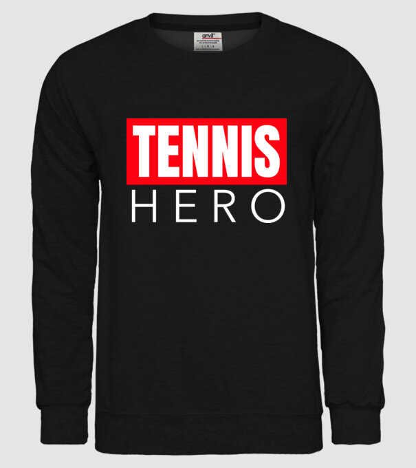 TENNIS HERO model negru pe tricou