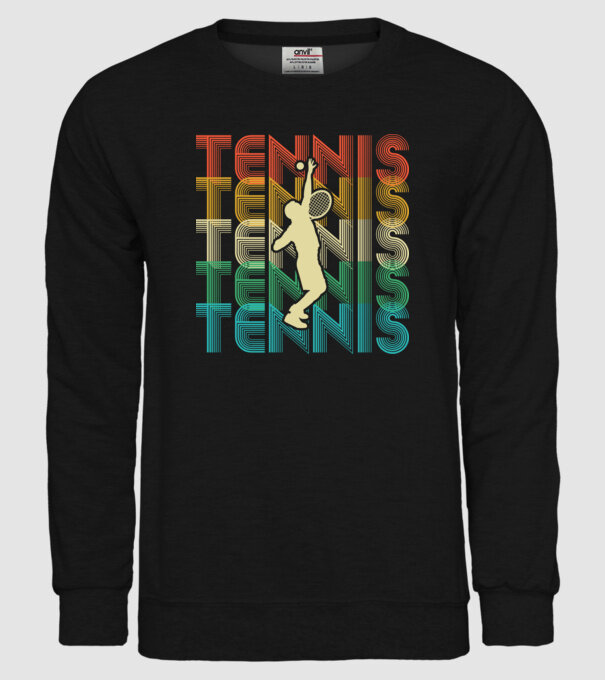 Tennis retro model negru pe tricou