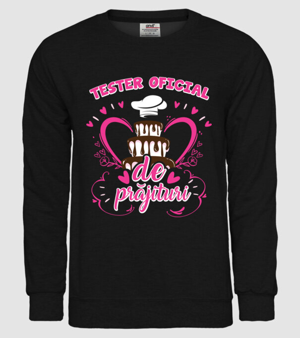 tester oficial de prăjituri model negru pe tricou