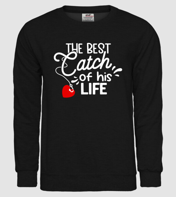The best catch fehér model negru pe tricou