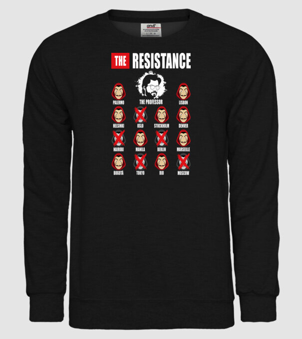 the resistance la casa de papel model negru pe tricou