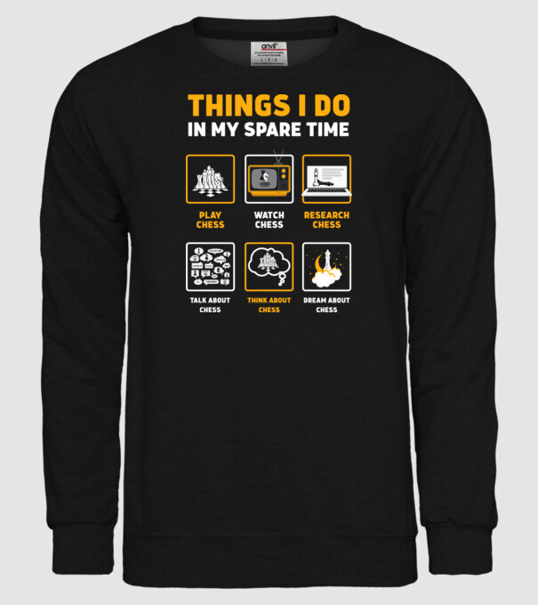 Things I do in my spare time model negru pe tricou