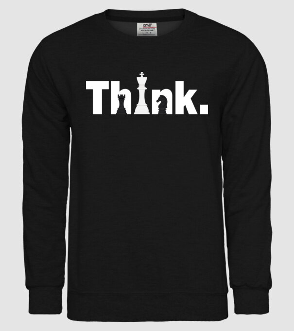 Think model negru pe tricou