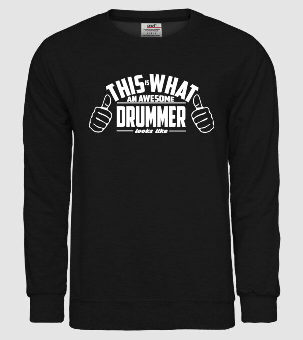 This is what an awesome drummer looks like model negru pe tricou