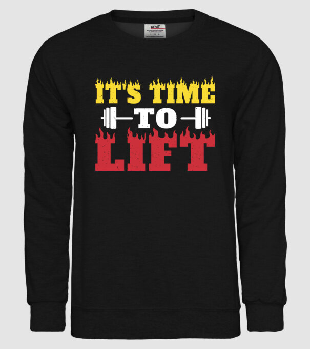 Time to lift model negru pe tricou