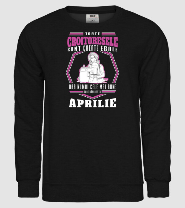 Toate croitoresele aprilie model negru pe tricou