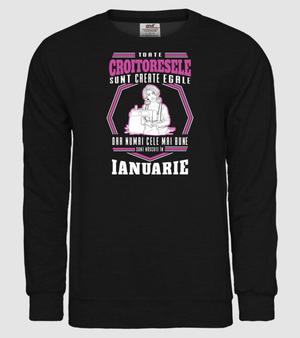 Toate croitoresele ianuarie model negru pe tricou