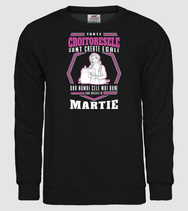 Toate croitoresele martie model negru pe tricou