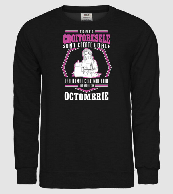 Toate croitoresele octombrie model negru pe tricou
