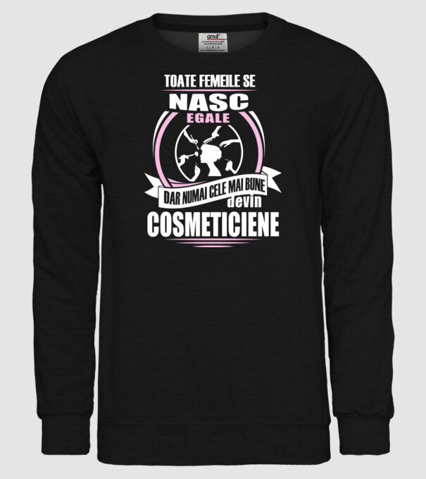 Toate femeile se nasc egale cosmeticiene model negru pe tricou