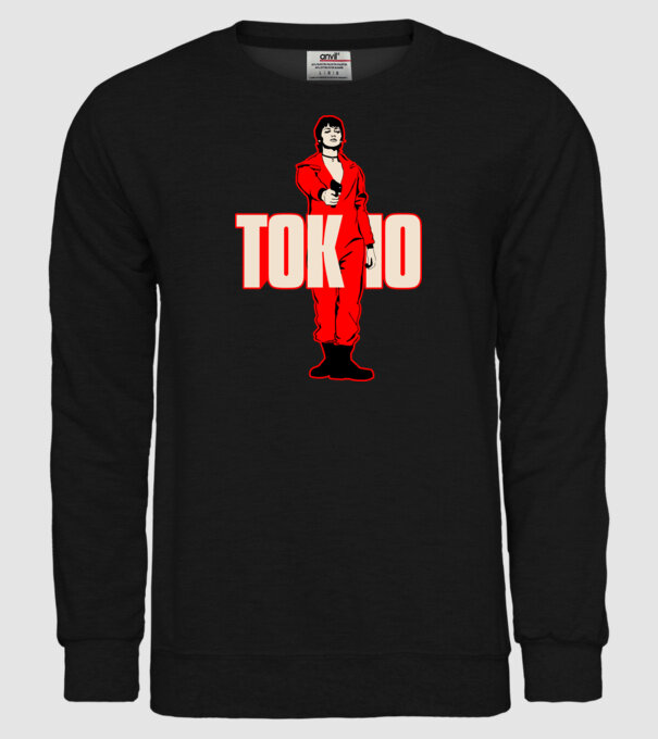 tokyo la casa de papel model negru pe tricou