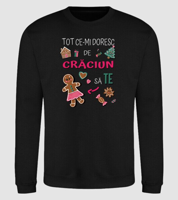 Tot ce-mi doresc de Crăciun să TE Femei Negru model negru pe tricou