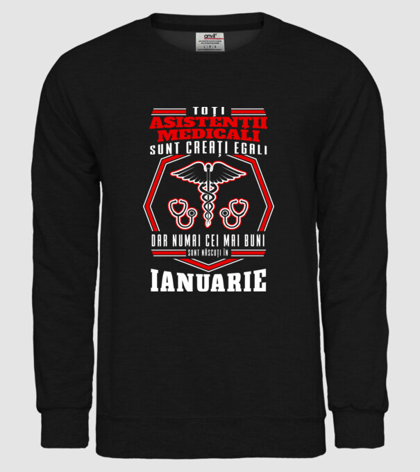 Toți asistenții medicali sunt creați egali, dar numai cei mai buni sunt născuți în ianuarie model negru pe tricou