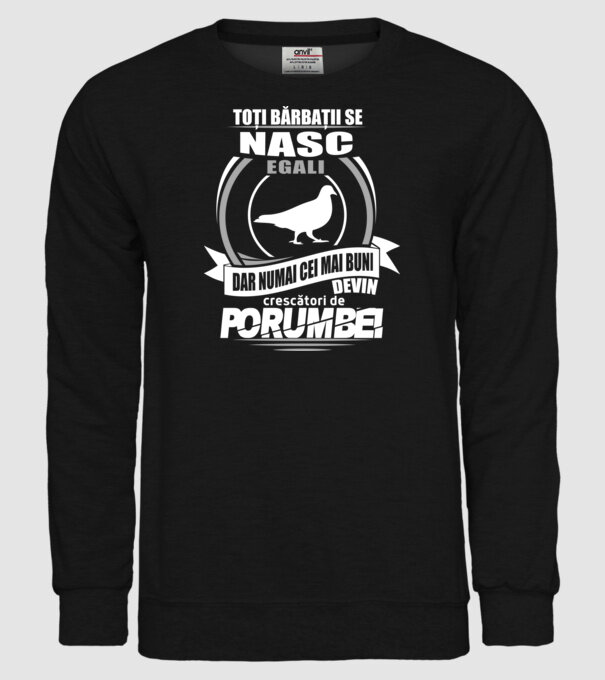 Toți bărbații se nasc egali crescători de porumbei model negru pe tricou