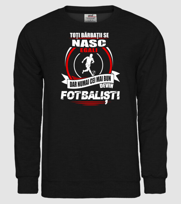 Toți bărbații se nasc egali fotbaliști model negru pe tricou