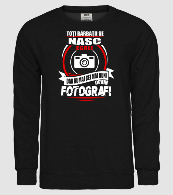 Toți bărbații se nasc egali fotografi model negru pe tricou