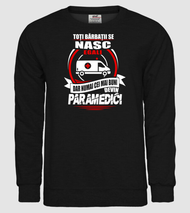 Toți bărbații se nasc egali paramedici model negru pe tricou