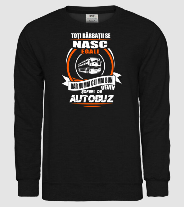 Toți bărbații se nasc egali șoferi de autobuz model negru pe tricou