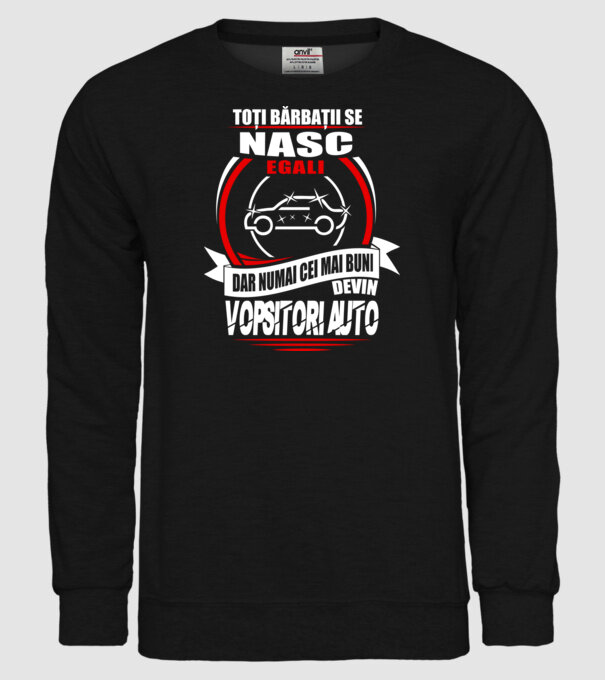 Toți bărbații se nasc egali vopsitori auto model negru pe tricou