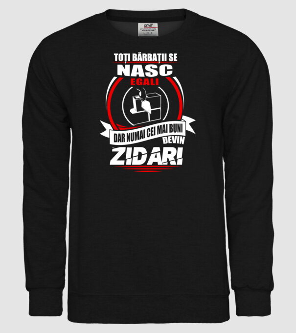 Toți bărbații se nasc egali zidari model negru pe tricou