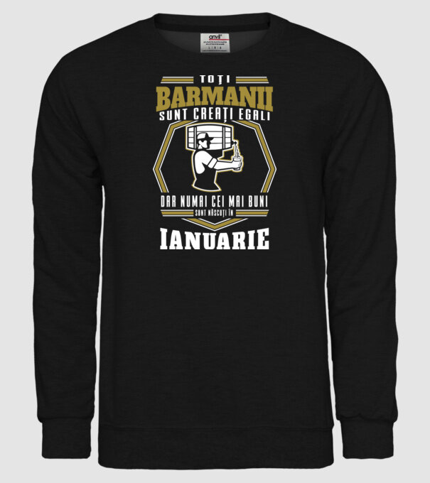 Toți barmanii creați egali ianuarie model negru pe tricou