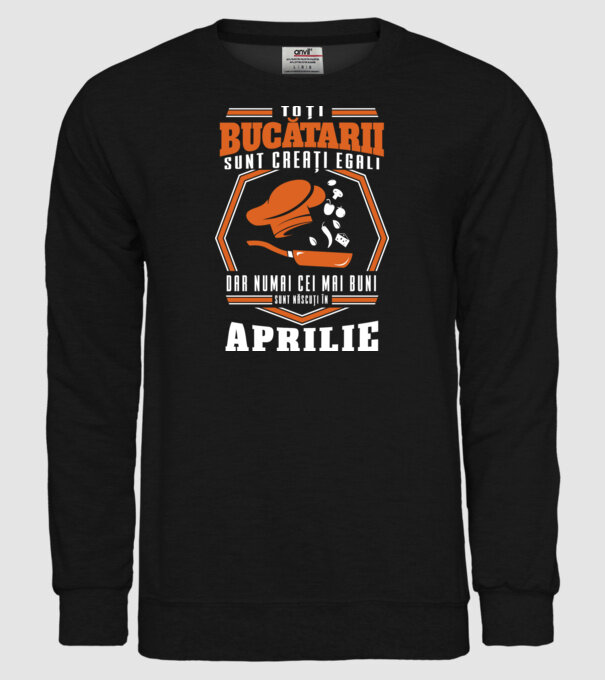 Toți bucătarii sunt creați egali aprilie model negru pe tricou